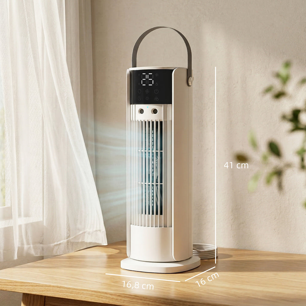 Turmventilator für das Schlafzimmer, 40 cm Tischventilator mit Nebelfunktion, 3 Geschwindigkeiten, 90° Oszillation Timer