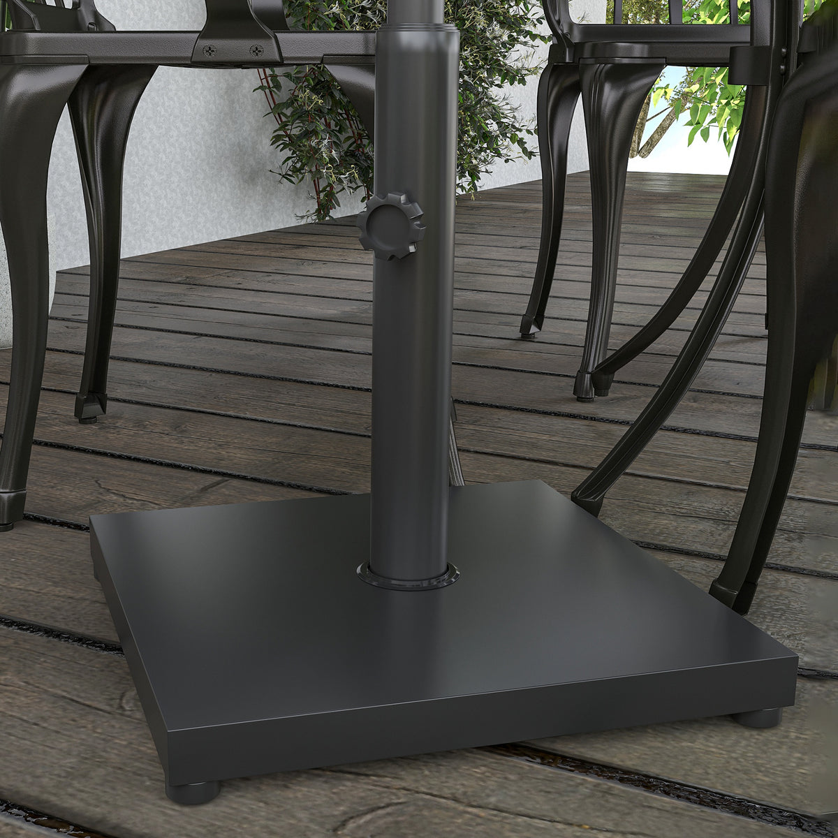 11kg Square Cement Parasol Base Concrete Umbrella Weight Stand Holder Patio Outdoor Garden Black