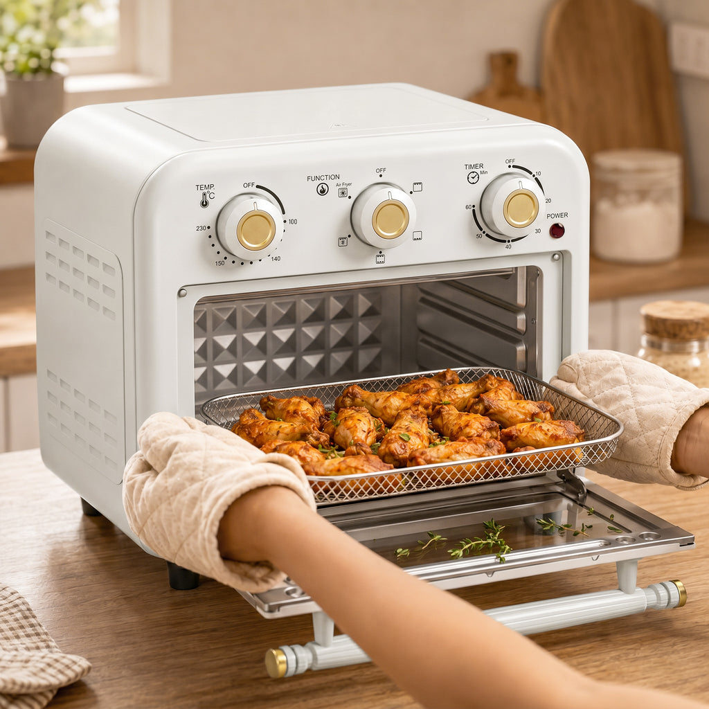 Heißluftfritteuse 12 Liter Mini Backofen mit Umluft 5 Programme