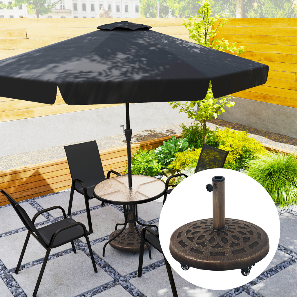 Sonnenschirmst?nder aus Beton, Schirmst?nder mit Rolle, Rund Schirmhalter St?nder f¨¹r Sonnenschirm 32/38/48mm