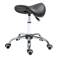 Rollhocker höhenverstellbar Drehhocker 49-61 cm Arbeitshocker drehbar Sattelhocker für Büro Salon Massage Spa Schwarz
