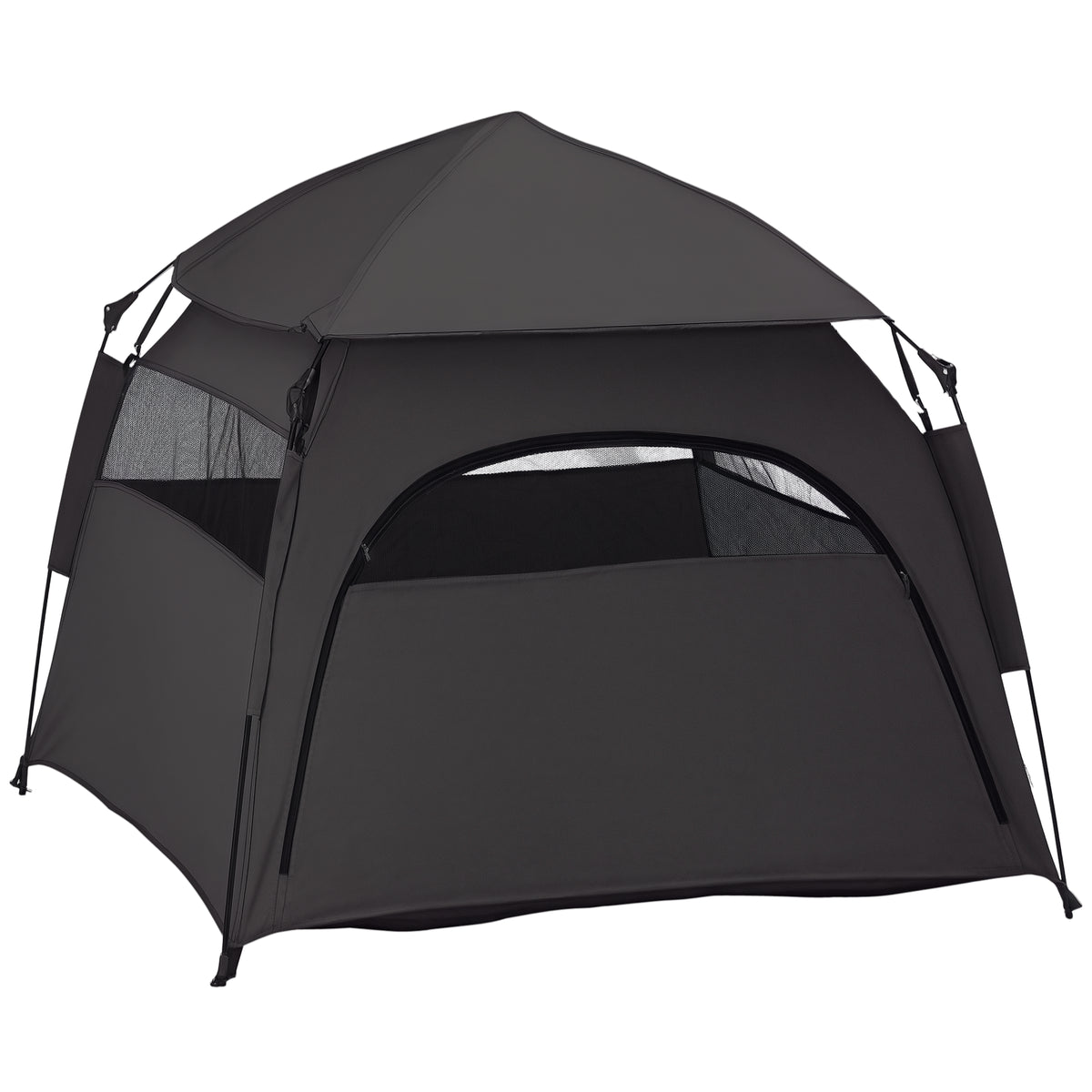 Foldable Dog Cat Tent with Water-Resistant Oxford, Carry Bag for Extra Large Dog, Charcoal Grey