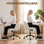 Schreibtischstuhl, Höhenverstellbarer Drehstuhl, Bis 120 Kg, Creme