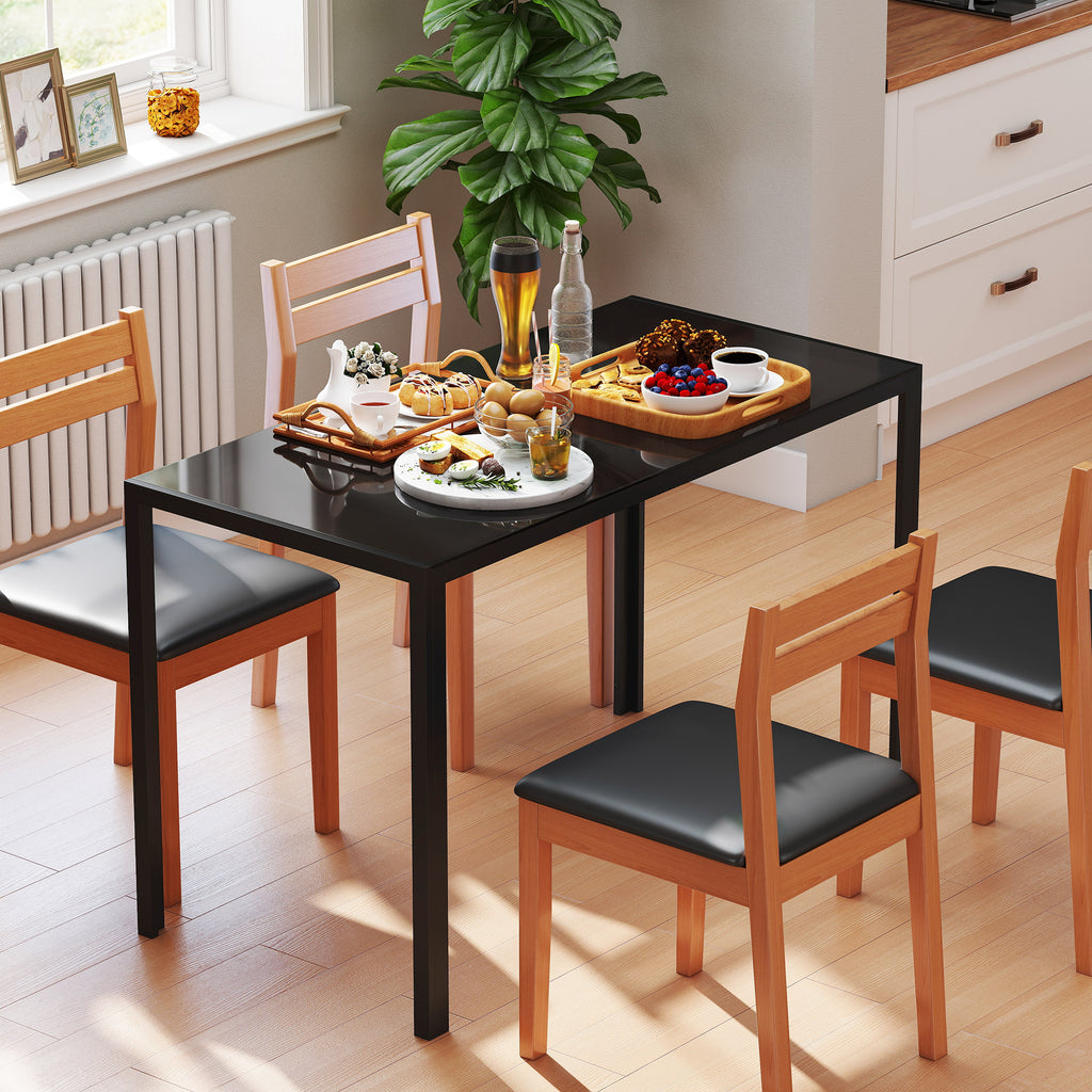 Esstisch Küchentisch großer Tisch, modernes Design, 120 cm x 60 cm x 75 cm, Schwarz