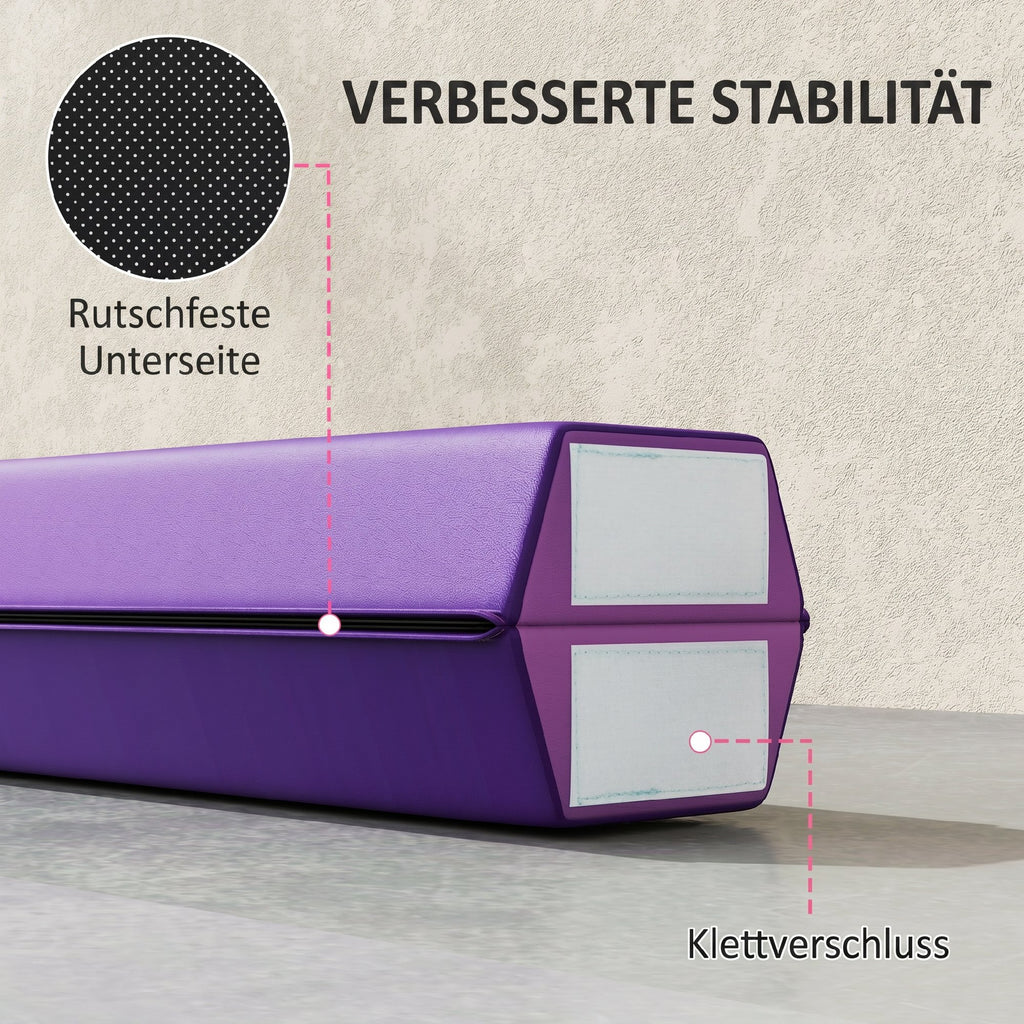 236 cm Klappbarer Schwebebalken für Jugendliche 80kg Violett