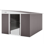 Metall-Geräteschuppen Schrägdach verriegelbare Doppeltür 2,8 x 3,45 x 2,01m Grau