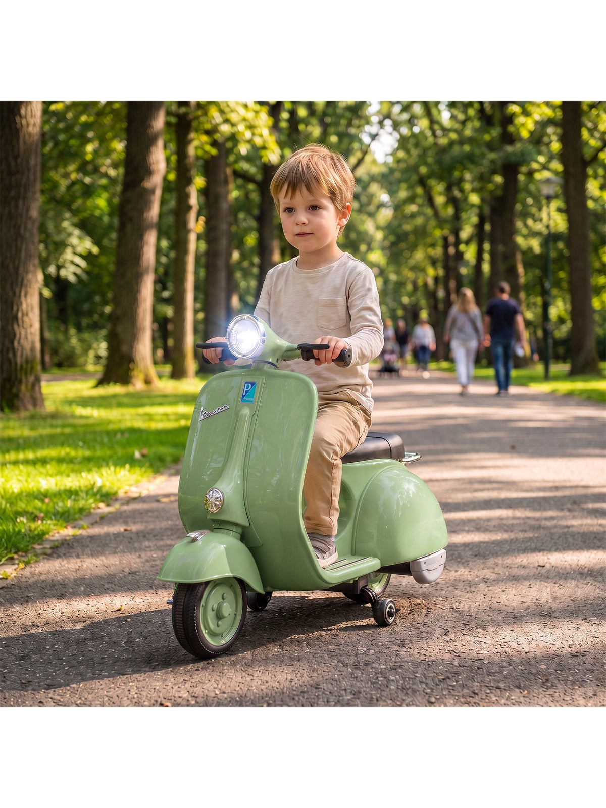 Elektro Motorrad Kinder VESPA 6V Elektromotorrad Lithium-Akku Grün