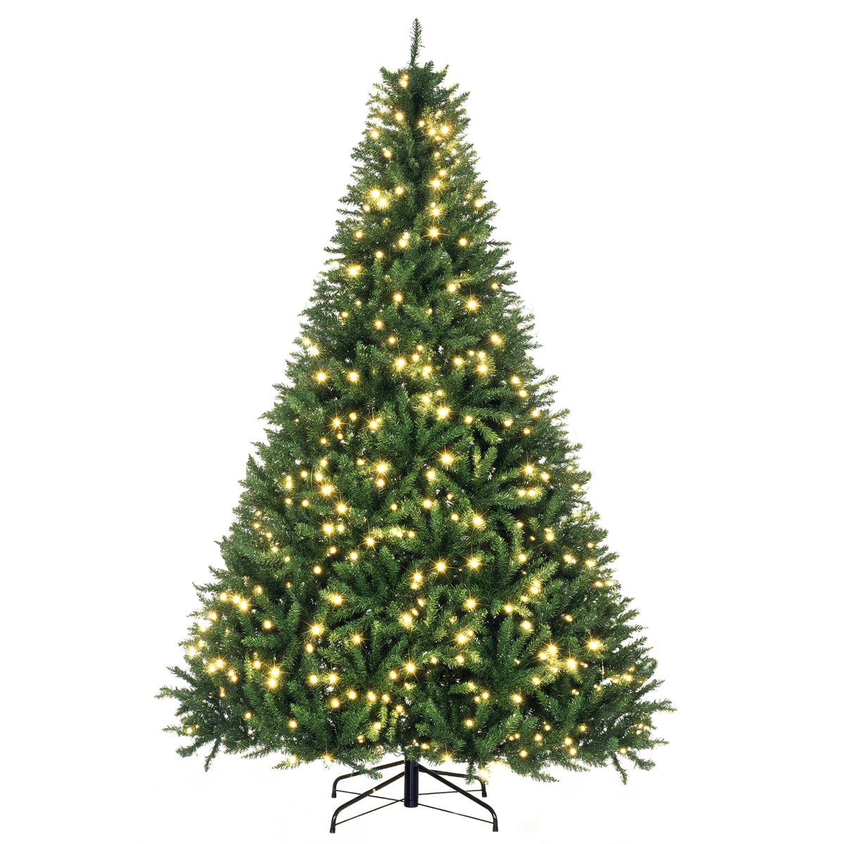 Weihnachtsbaum, 700 warmweiße LEDs, 2154 Zweige, flammhemmend, Kunststoff/Metall, 210 x 142 cm, Grün