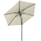 Sonnenschirm 270 cm knickbar Balkonschirm mit Kurbel UV 50+ Gartenschirm Cremeweiß