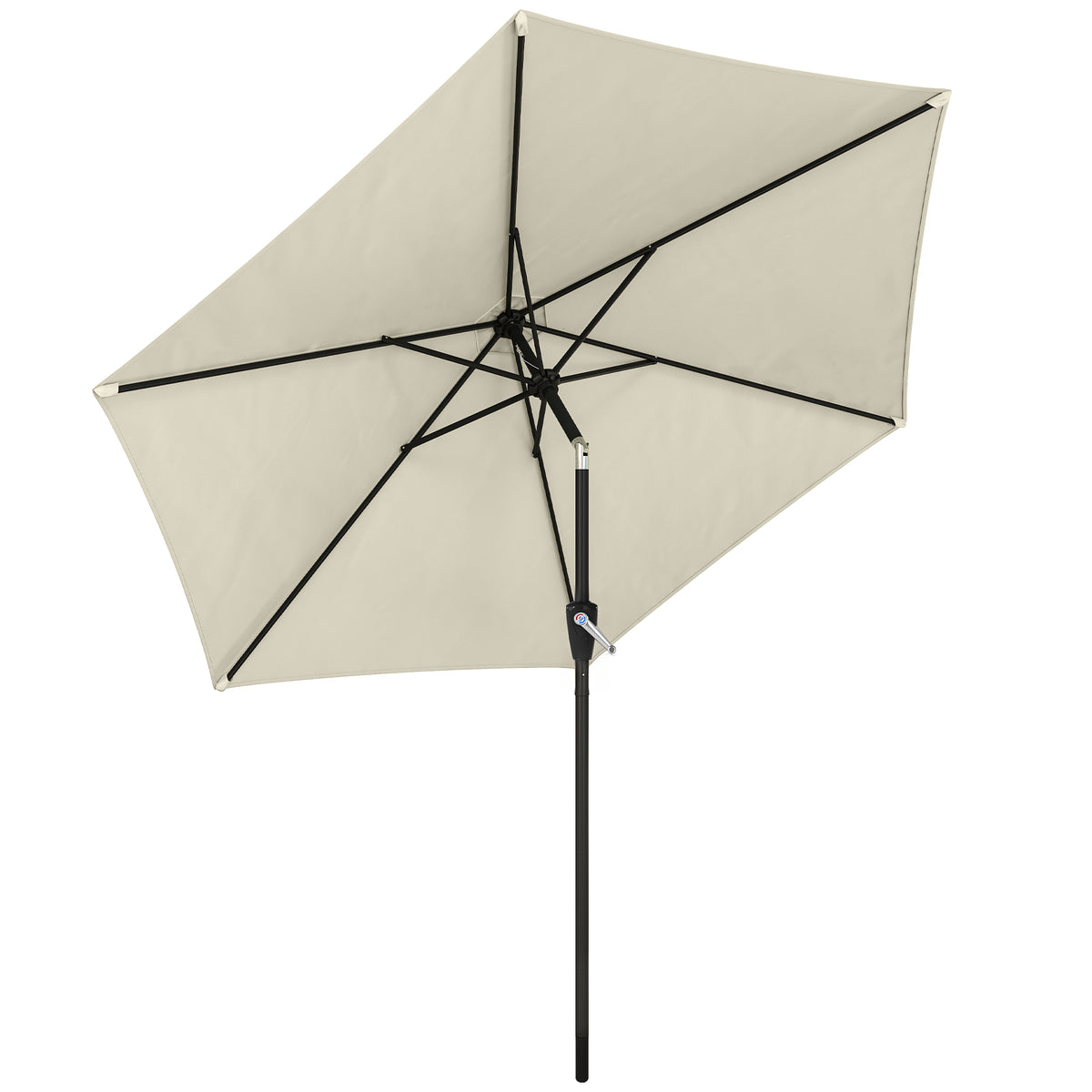 Sonnenschirm 270 cm knickbar Balkonschirm mit Kurbel UV 50+ Gartenschirm Cremeweiß