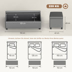 84L Corduroy Storage Ottoman - Grey