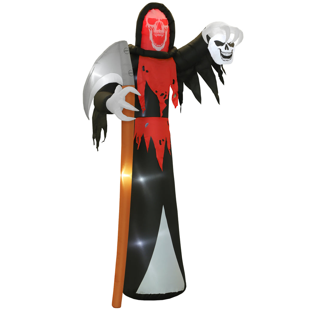 Halloween-Dekoration 3,7 m riesiger Sensenmann mit LED-Beleuchtung Leuchtende Luftfigur für Outdoor