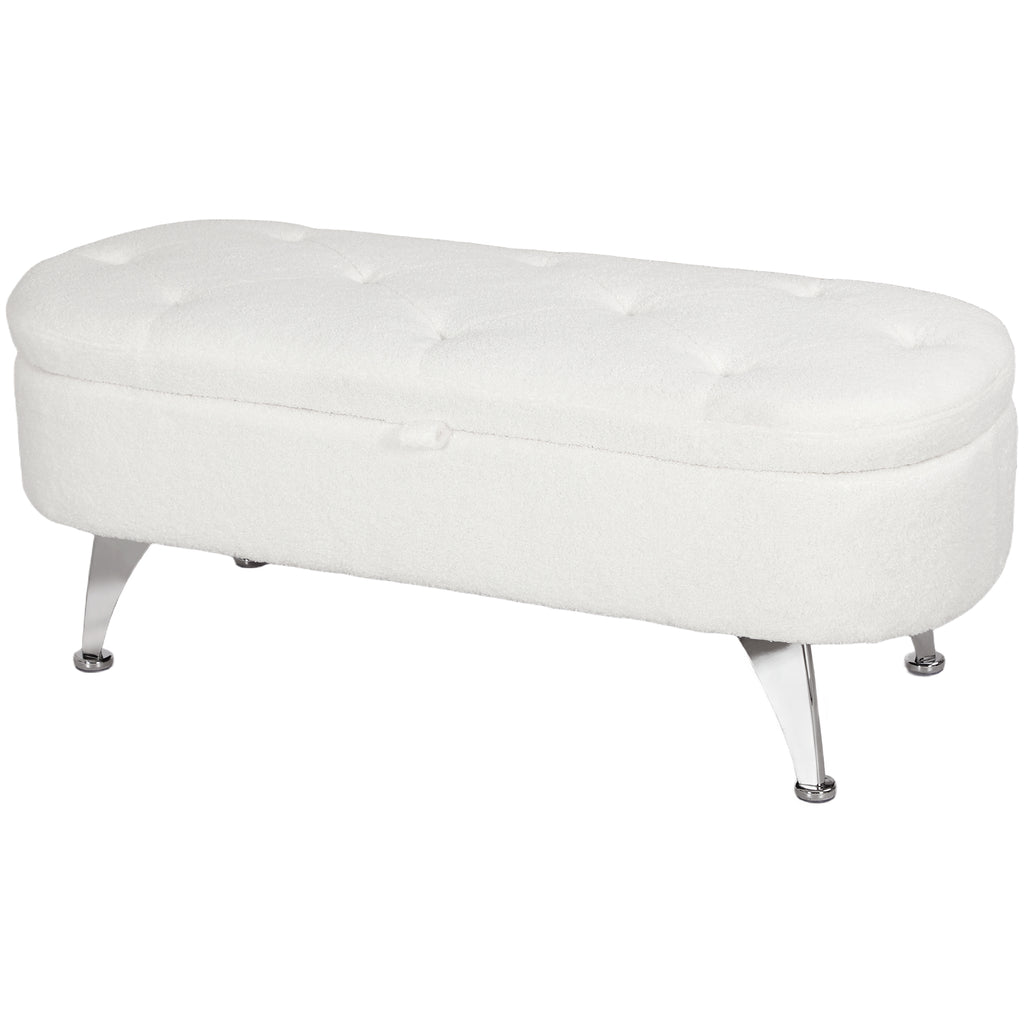 Sitzbank mit Stauraum, Deckel und Metallbeinen f¨¹r Wohnzimmer, Schlafzimmer, Flur, Wei?