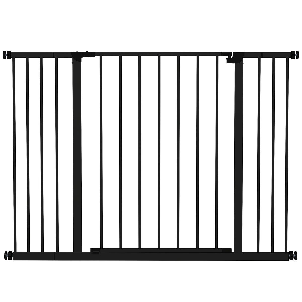 Hunde-Absperrgitter, erweiterbar, Klemmmontage, Stahl, 76-107 x 76 cm, Schwarz
