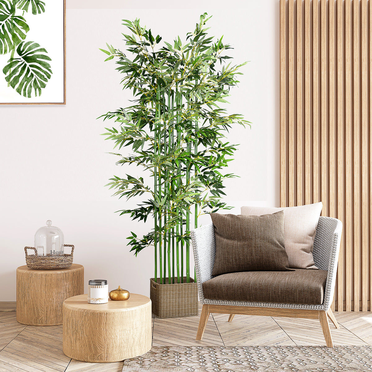 K¨¹nstlicher Bambus, Kunstpflanze, Dekopflanze, echtes Aussehen, pflegeleicht, f¨¹r den Hausgebrauch, 180 cm hoch, Gr¨¹n
