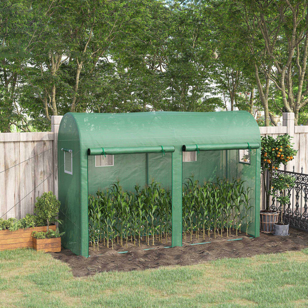  Walk-in Greenhouse, Tomato Greenhouse with Double Doors & 4 Windows, Garden Plant Growth Green House with PE Cover, Steel Frame, Green, 3 x 1 x 2 m