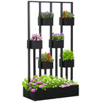 Pflanzkasten-Kombination, modulares Design, Standrahmen, Naturholz, schwarz, 90 x 45 x 170 cm