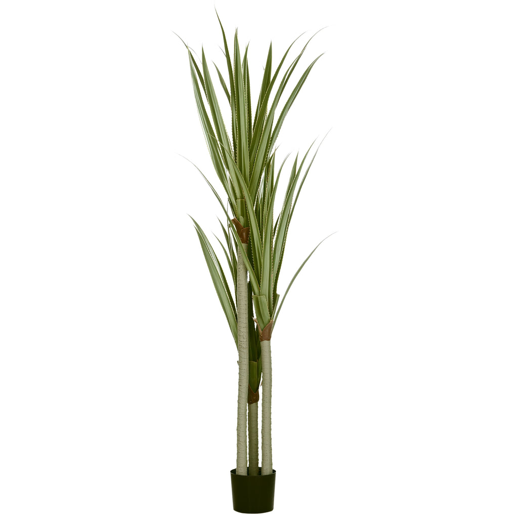 Künstliche Yucca groß 190cm Kunstpflanze, Plastik Künstliche Pflanze im Topf, 17 x 17 x 190 cm Smaragdgrün