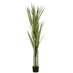 Künstliche Yucca groß 190cm Kunstpflanze, Plastik Künstliche Pflanze im Topf, 17 x 17 x 190 cm Smaragdgrün