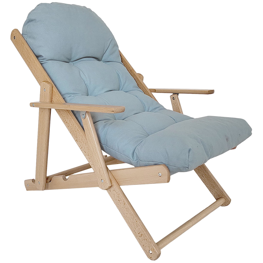 Akzentsessel, Relaxsessel, verstellbare Rückenlehne, Buchenholzrahmen, bis 120 kg, Hellgrau