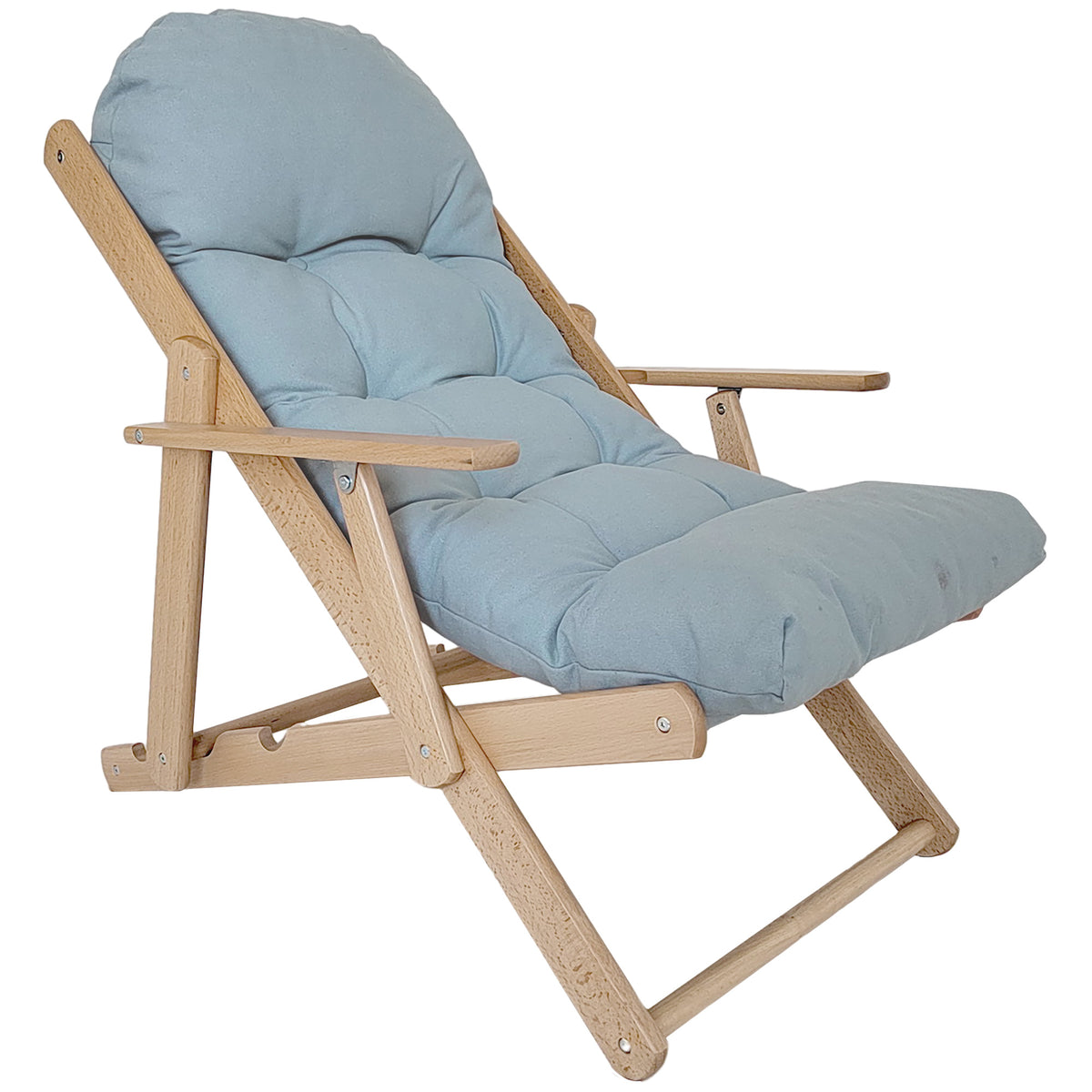 Akzentsessel, Relaxsessel, verstellbare Rückenlehne, Buchenholzrahmen, bis 120 kg, Hellgrau