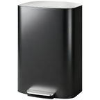 Mülleimer Küche 50 Liter Treteimer mit Bleib-Offen-Funktion, Soft-Close-Deckel, Pedal, Schwarz
