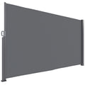 Seitenmarkise ausziehbar blickdicht Sichtschutz mit Wandhalterung Beschichtung 300x180cm Dunkelgrau