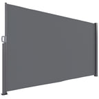 Seitenmarkise ausziehbar blickdicht Sichtschutz mit Wandhalterung Beschichtung 300x180cm Dunkelgrau