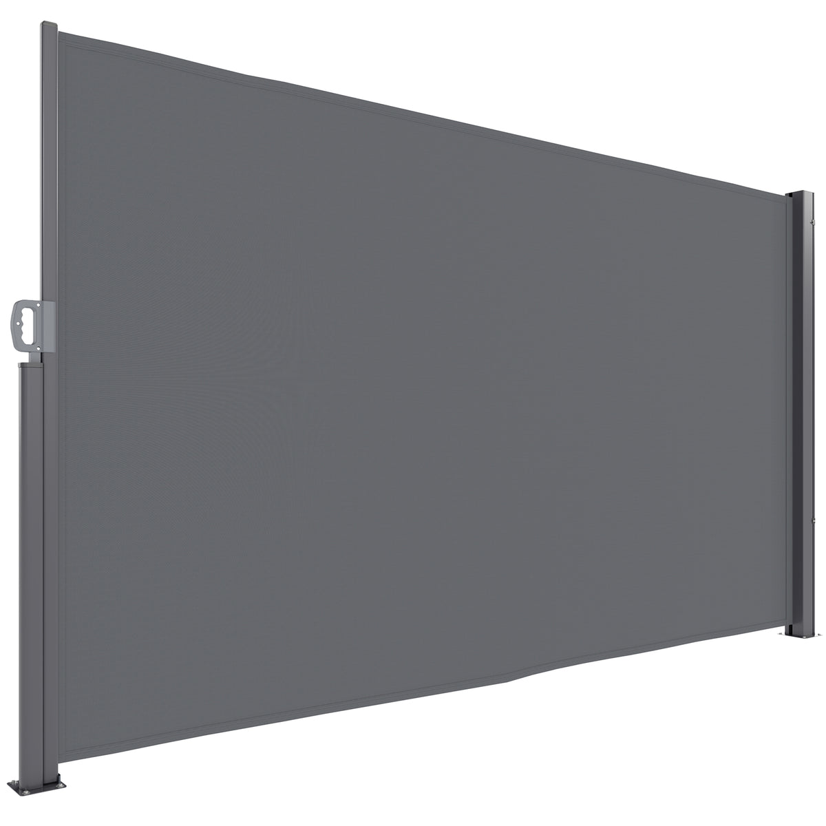 Seitenmarkise ausziehbar blickdicht Sichtschutz mit Wandhalterung Beschichtung 300x180cm Dunkelgrau