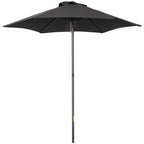 Sonnenschirm ?196 cm, sechseckig Balkonschirm f¨¹r Strand Balkon Garten, Schwarz