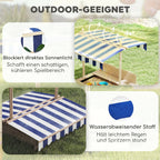 Sandkasten Kinder 106x106 cm Höhenverstellbar Abdeckung Blau