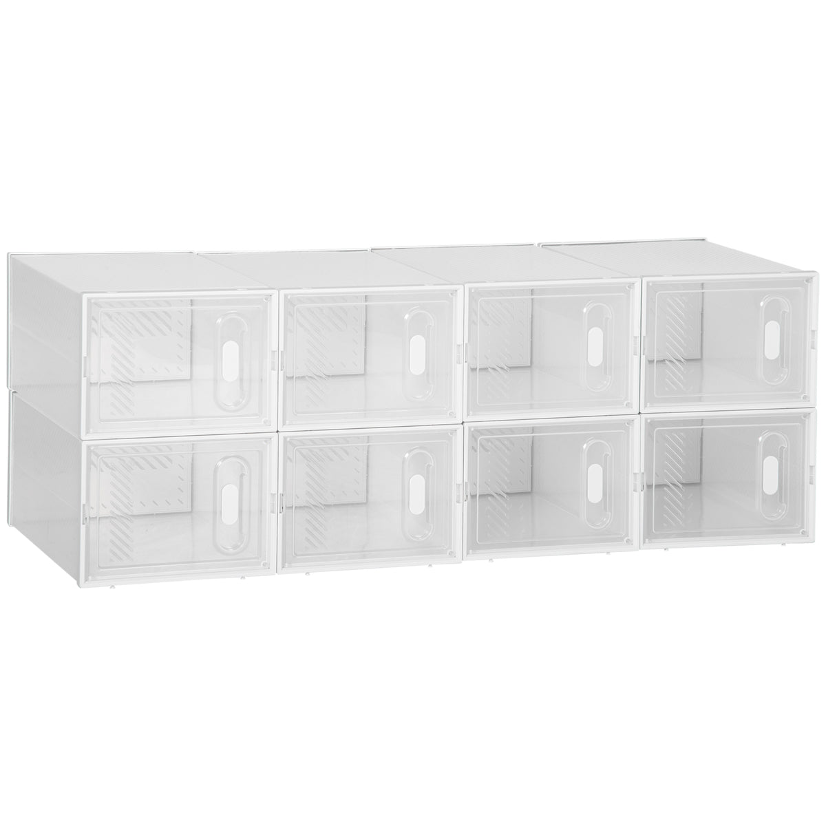 Modulares Regalsystem mit 8 Fächern, Steckregal, 25 cm x 35 cm x 19 cm, Transparent