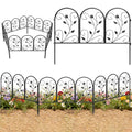 Gartenzaun Zaun aus Metall 80 x 60 cm Dekorativer Gitterzaun Set mit Fuß für Garten Blumenbeete Tierbarriere Schwarz