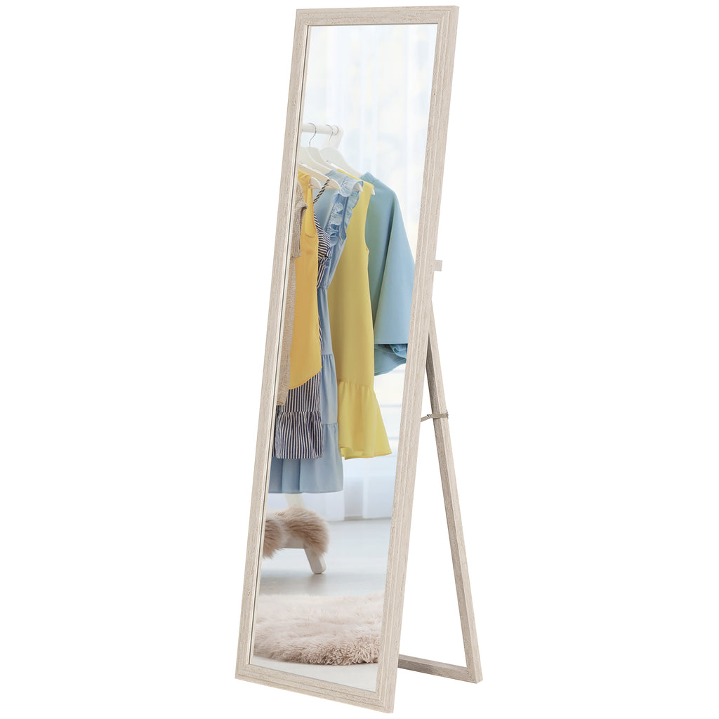 160 x 50 cm Ganzk?rperspiegel, vielseitig verwendbar, rechteckiges Design mit Rahmen, Wei?
