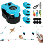 Interactive Cat Toy for Indoor Kittens & Adult with Adjustable Speed, DIY Track & Mouse Sound