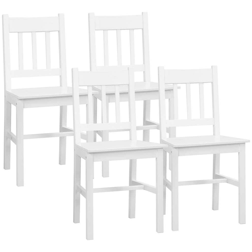 4er-Set Esszimmerstühle Küchenstühle Stühle, Massivholz, 41 cm x 46,5 cm x 85,5 cm, Weiß
