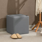 Sitzhocker mit Stauraum Hocker mit Deckel, Quadratischer Fu?hocker Sitzw¨¹rfel Kunstleder 40 x 40 x 40 cm Grau