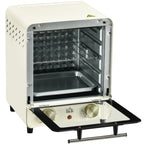 Mini Ofen 15L Fassungsverm?gen, h?henverstellbares Backblech und Gitterrost, 1000W, Cremewei?