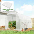 Gewächshausfolie 4 x 2 m, wasserdicht Gartenfolie mit Tür, 8 Fenster, UV Schutz, Reißfest Polyethylen NUR Folie Weiß