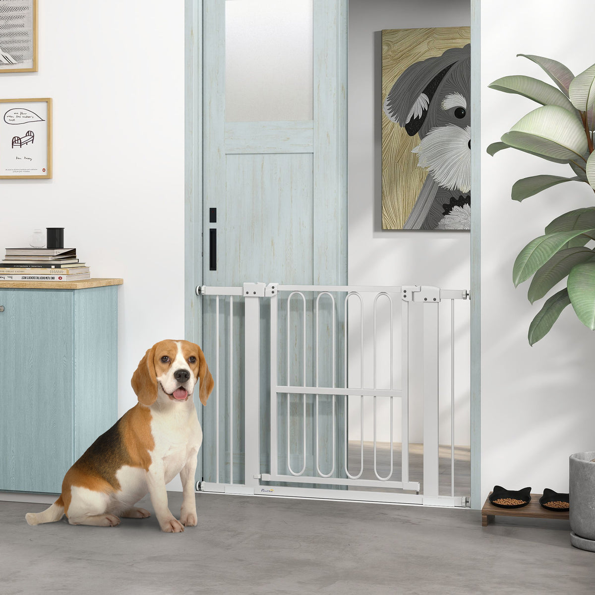 Türschutzgitter Hund, 76-104 cm Absperrgitter ohne Bohren, Treppengitter