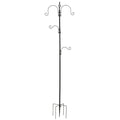 Vogelfutterstation, Outdoor-Futterspender, 4 Haken, Stahl, Schwarz