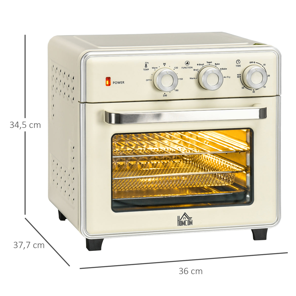 5-in1 Mini Ofen, 20 L Fassungsverm?gen, 1400W, 1 Backrost, 1 Backblech, 60 Min. Timer