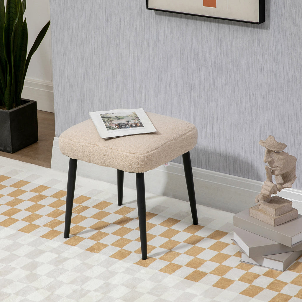 Hocker, Sitzhocker, Teddy, Fußhocker, Beige
