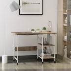 Klapptisch Schreibtisch Beistelltisch B¨¹rotisch Mobiler Computertisch mit Rollen MDF Natur 107 x 55 x 76 cm