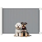 Retractable Pet Safety Gate, Folding Dog Barrier, Grey