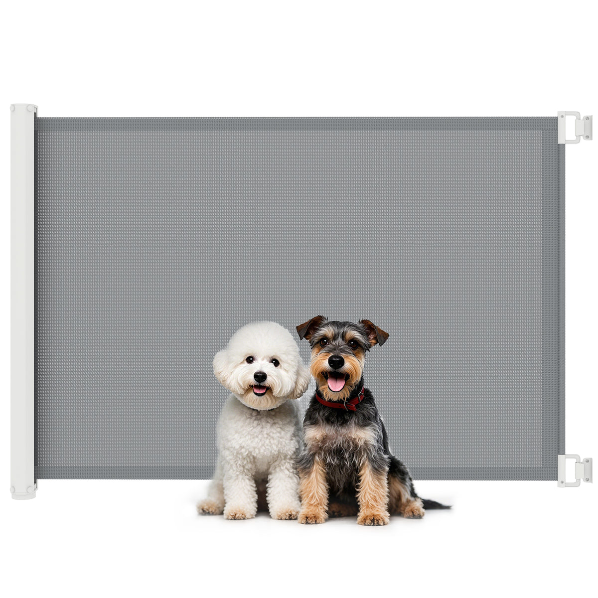Retractable Pet Safety Gate, Folding Dog Barrier, Grey