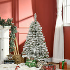 Künstlicher Weihnachtsbaum, Schnee-Effekt, flammenhemmend, Scharnierkonstruktion, Grün/Weiß