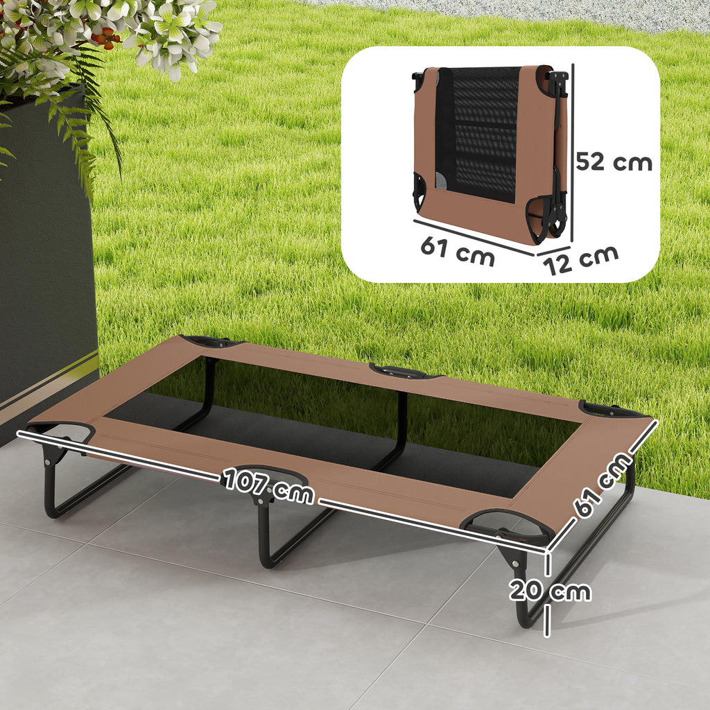Tragbares erh?htes Hundebett, erh?htes Haustierbett mit atmungsaktivem Netz, f¨¹r gro?e Hunde, Kaffee