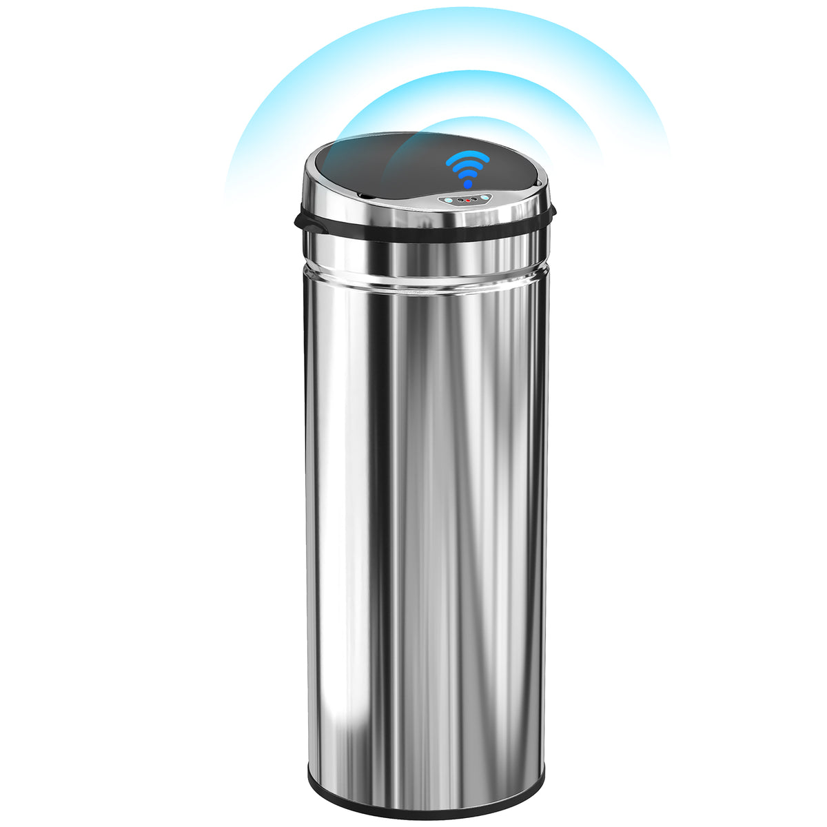 50L Stainless Steel Sensor Bin - Silver Tone