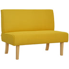 Zweisitzer-Sofa mit Cord-Bezug, dicker Polsterung und soliden Holzbeinen f¨¹r Wohnzimmer, Schlafzimmer, B¨¹ro, Gelb